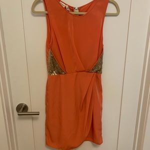 Coral and gold sequin Sachin & Babi dress